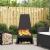 Cuptor de foc Negru 60 x 35 x 100 cm Oțel laminat la rece GartenMobel Dekor