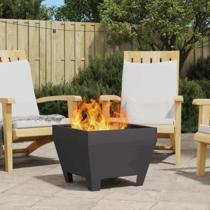 Cuptor de foc Negru 50 x 50 x 38 cm Oțel laminat la rece GartenMobel Dekor