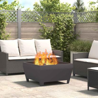 Cuptor de foc Negru 80 x 80 x 43 cm Oțel laminat la rece GartenMobel Dekor