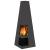 Cuptor de foc Negru 35 x 35 x 100 cm Oțel laminat la rece GartenMobel Dekor