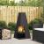 Cuptor de foc Negru 50 x 50 x 100 cm Oțel laminat la rece GartenMobel Dekor