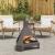 Cuptor de foc Negru 50 x 43 x 52 cm Oțel laminat la rece GartenMobel Dekor