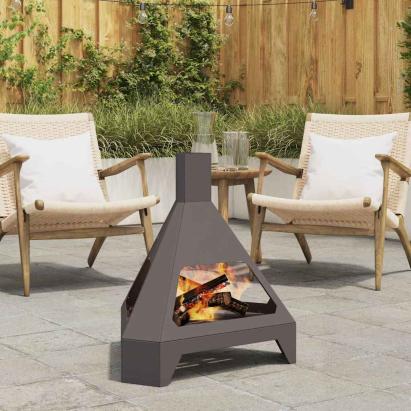Cuptor de foc Negru 50 x 43 x 52 cm Oțel laminat la rece GartenMobel Dekor