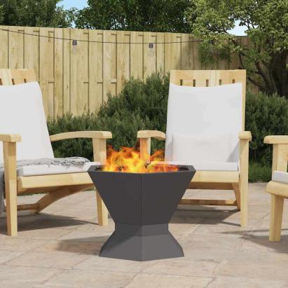Cuptor de foc Negru 50 x 50 x 40 cm Oțel laminat la rece GartenMobel Dekor