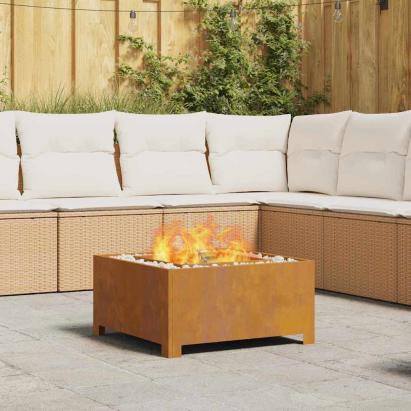 Cuptor de foc Maro 60 x 60 x 30 cm Oțel rezistent la intemperii GartenMobel Dekor
