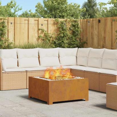 Cuptor de foc Maro 80 x 80 x 40 cm Oțel rezistent la intemperii GartenMobel Dekor