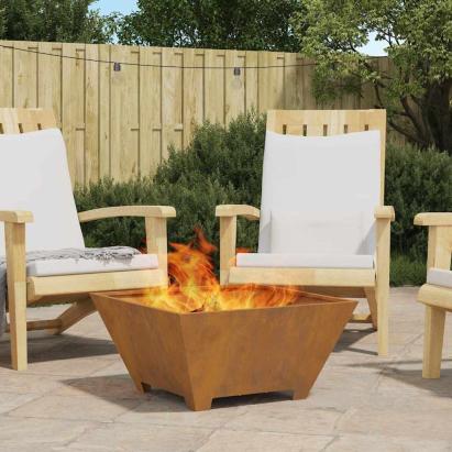 Cuptor de foc Maro 60 x 60 x 30 cm Oțel rezistent la intemperii GartenMobel Dekor