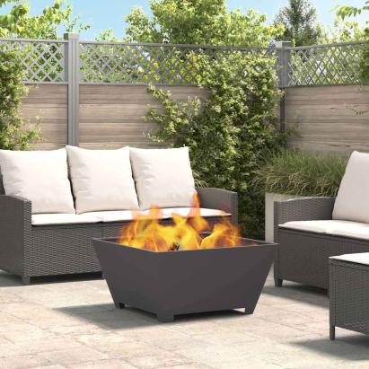 Cuptor de foc Negru 80 x 80 x 40 cm Oțel laminat la rece GartenMobel Dekor