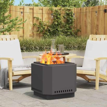 Cuptor de foc Negru 58 x 58 x 51 cm Oțel laminat la rece GartenMobel Dekor