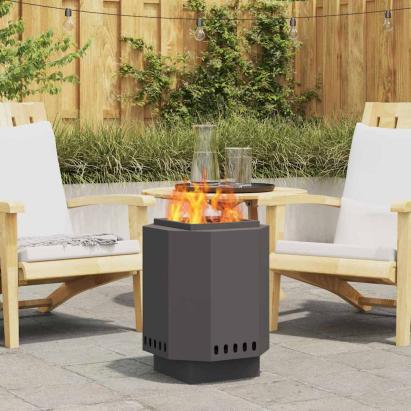 Cuptor de foc Negru 38 x 38 x 51 cm Oțel laminat la rece GartenMobel Dekor