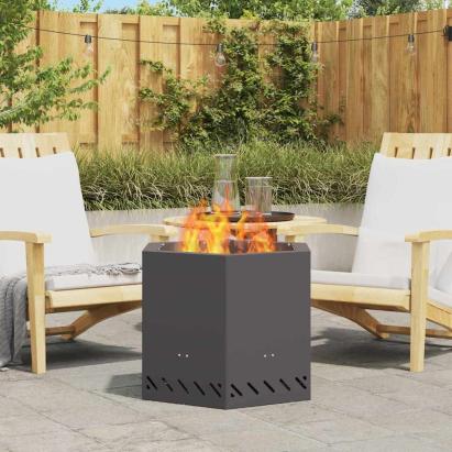 Cuptor de foc Negru 58 x 58 x 51 cm Oțel laminat la rece GartenMobel Dekor
