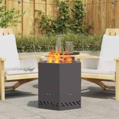 Cuptor de foc Negru 48 x 48 x 51 cm Oțel laminat la rece GartenMobel Dekor