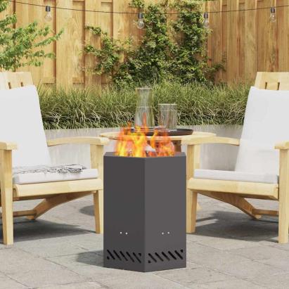 Cuptor de foc Negru 38 x 38 x 51 cm Oțel laminat la rece GartenMobel Dekor