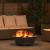 Cuptor de foc Negru 75 x 75 x 28 cm Oțel laminat la rece GartenMobel Dekor