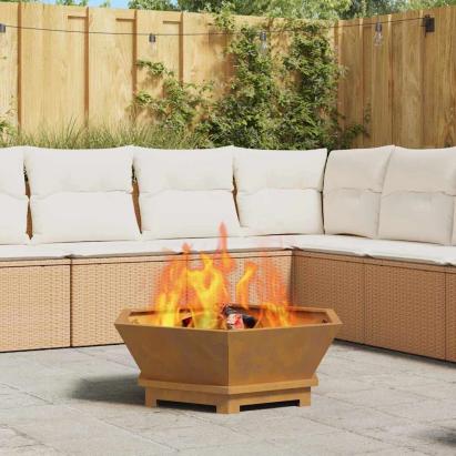 Cuptor de foc Maro 75 x 75 x 28 cm Oțel rezistent la intemperii GartenMobel Dekor