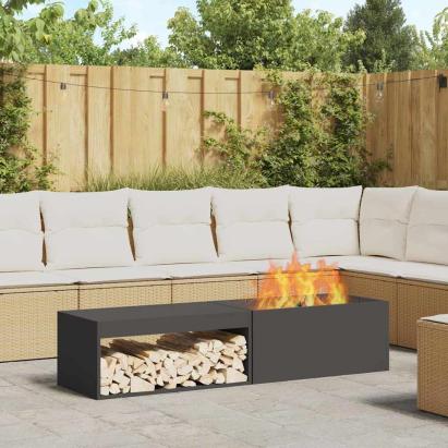 Cuptor de foc Negru 160 x 45 x 35 cm Oțel laminat la rece GartenMobel Dekor