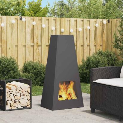 Cuptor de foc Negru 50 x 35 x 100 cm Oțel laminat la rece GartenMobel Dekor