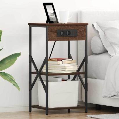 Dulap de noapte Stejar brun 41 x 31 x 76 cm Lemn compozit GartenMobel Dekor