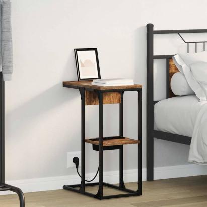 Noptieră Stejar afumat 41.5 x 26 x 60.5 cm Lemn compozit GartenMobel Dekor