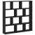 Raft cubic de perete cu 12 compartimente negru lemn prelucrat GartenMobel Dekor