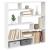 Raft cubic de perete cu 7 compartimente alb lemn prelucrat GartenMobel Dekor