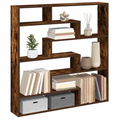 Raft cubic perete 7 compartimente stejar fumuriu lemn prelucrat GartenMobel Dekor