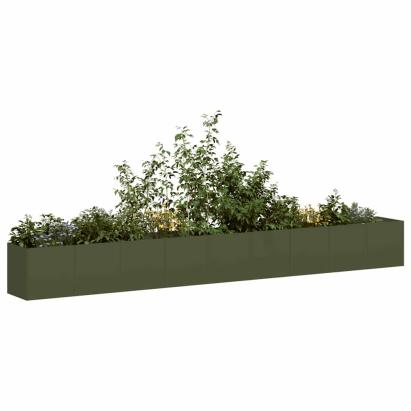 Jardinieră verde măsline 360x40x40 cm oțel laminat la rece GartenMobel Dekor