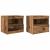 Noptieră 2 pcs Lemn vechi 50 x 40 x 45 cm Lemn compozit GartenMobel Dekor