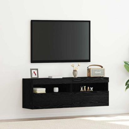 Dulap TV de perete Stejar negru 60 x 30 x 40 cm Lemn compozit GartenMobel Dekor