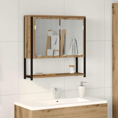 Dulap cu oglindă pentru baie stejar artizanal 60 x 16 x 60 cm GartenMobel Dekor