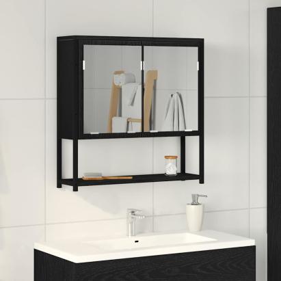 Dulap cu oglindă pentru baie Stejar negru 60 x 16 x 60 cm GartenMobel Dekor