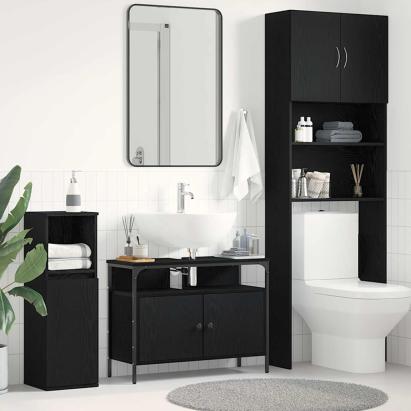Dulap pentru chiuvetă de baie Stejar negru 80 x 30 x 60 cm GartenMobel Dekor