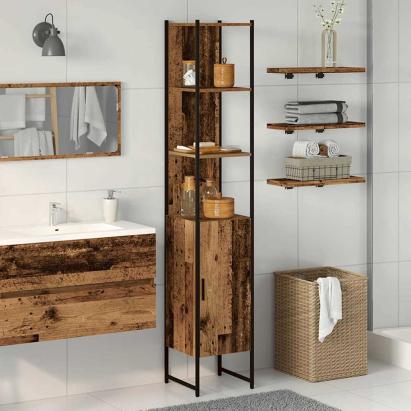 Dulap de Baie Lemn vechi 33 x 33 x 185.5 cm Lemn compozit GartenMobel Dekor