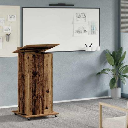 Podium cu sertar Lemn vechi 55 x 55 x 107 cm Lemn compozit GartenMobel Dekor