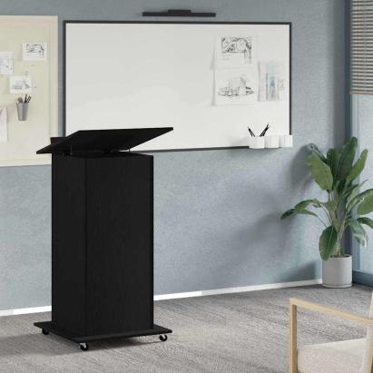 Podium cu sertar Stejar negru 55 x 55 x 107 cm Lemn compozit GartenMobel Dekor