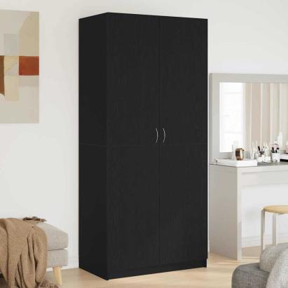 Dulap cu depozitare cu ușă Negru 90 x 52 x 200 cm Lemn compozit GartenMobel Dekor