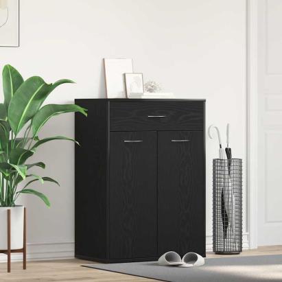 Raft pentru încălțăminte cu sertar Stejar negru 60 x 35 x 84 cm GartenMobel Dekor