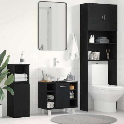 Dulap pentru Baie Stejar Negru 60 x 32 x 54 cm Lemn compozit GartenMobel Dekor