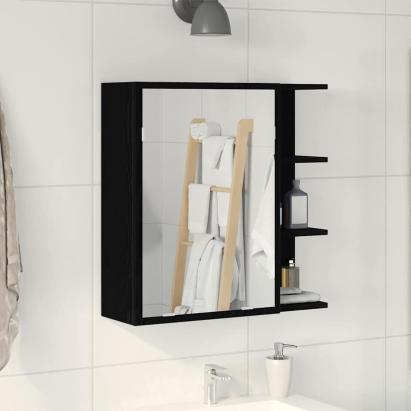 Dulap cu oglindă pentru baie Stejar negru 62.5 x 20.5 x 64 cm GartenMobel Dekor