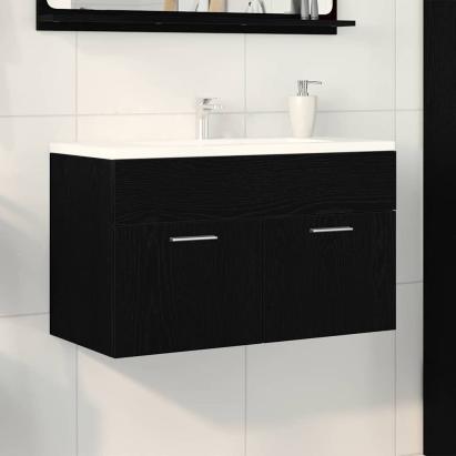 Dulap cu Chiuvetă Stejar Negru 90 x 38.5 x 46 cm Lemn compozit GartenMobel Dekor