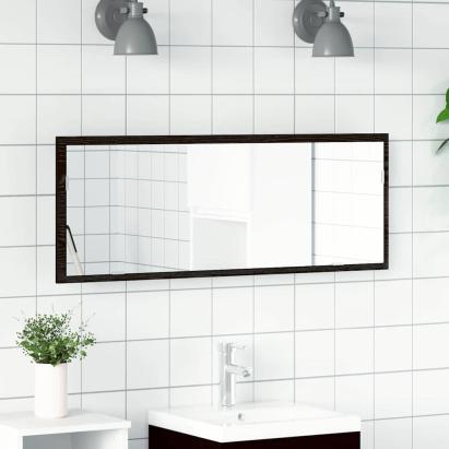 Oglindă de baie cu LED Pe perete Stejar negru 100 x 8.5 x 37 cm GartenMobel Dekor