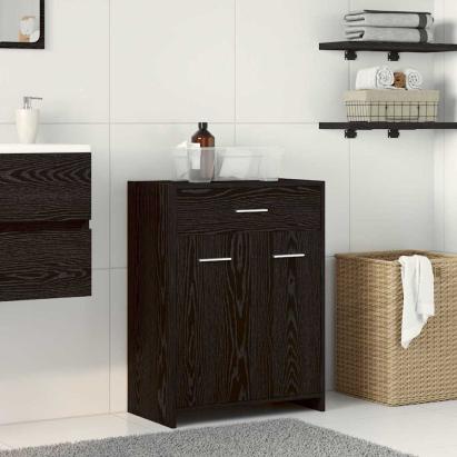 Dulap pentru Baie cu sertar cu ușă Stejar Negru 60 x 33 x 80 cm GartenMobel Dekor