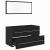 Dulap cu chiuvetă Stejar Negru 90 x 45 x 1.5 cm Lemn compozit GartenMobel Dekor