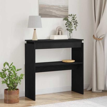 Masă de consolă Stejar negru 80 x 30 x 80 cm Lemn compozit GartenMobel Dekor