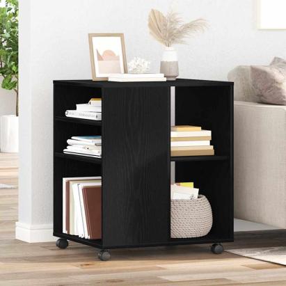 Dulap de depozitare cu roata Stejar negru 60 x 53 x 72.5 cm GartenMobel Dekor