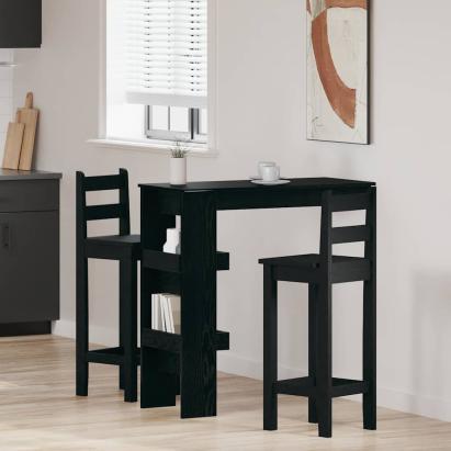 Masă Bar pentru Perete cu raft Stejar negru 102 x 55 x 103.5 cm GartenMobel Dekor