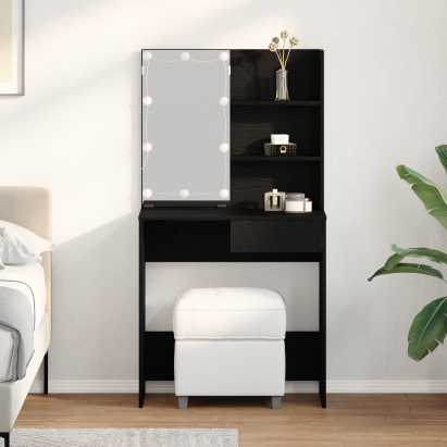 Masă de Machiaj Stejar negru 74.5 x 40 x 141 cm Lemn compozit GartenMobel Dekor