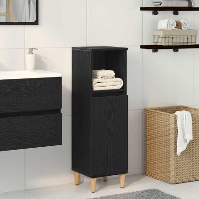 Dulap de Baie Stejar Negru 30 x 30 x 100 cm Lemn compozit GartenMobel Dekor