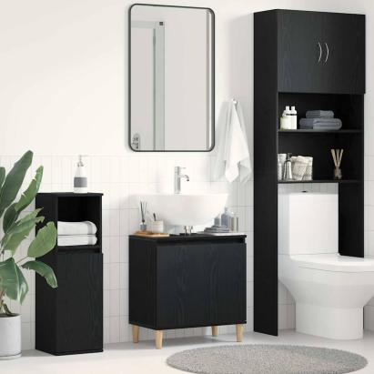 Dulap de chiuvetă Stejar negru 58 x 33 x 60 cm Lemn compozit GartenMobel Dekor