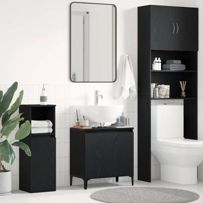 Dulap de chiuvetă Stejar negru 58 x 33 x 60 cm Lemn compozit GartenMobel Dekor